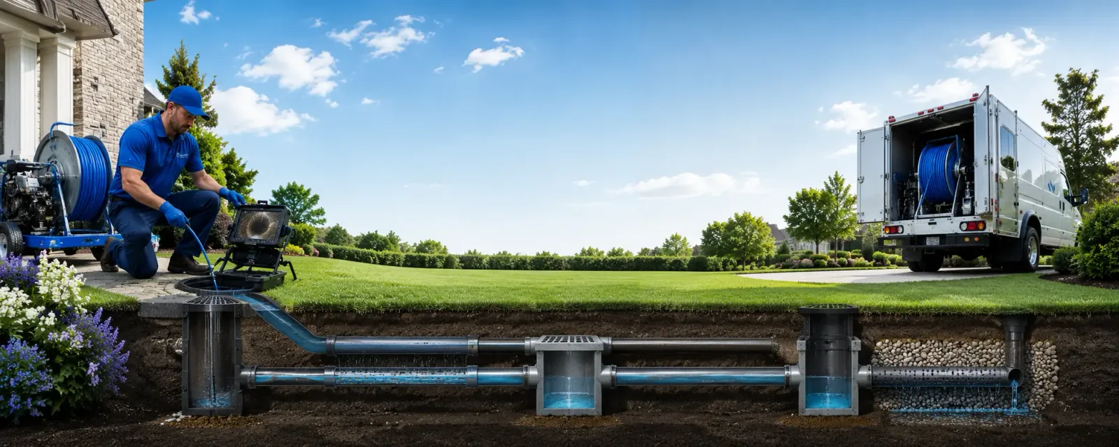 Outdoor drain cleaning information for College Corner, OH